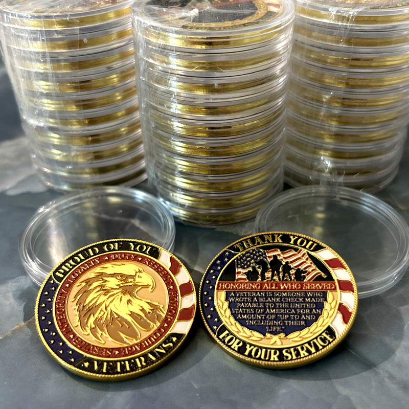 20 PCS Thank You For Your Service💥USA Military Veteran Bald Eagle Gift Coin gallery