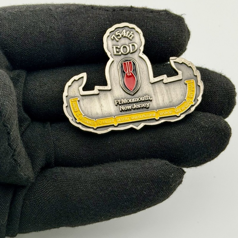 754th EOD Challenge Coin Fort Monmouth NJ Master EOD Badge OEF RARE gallery
