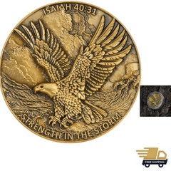 Zinc Alloy 1.57 Inch Double-Sided 3D Eagle Challenge Coin Inspirational Faith