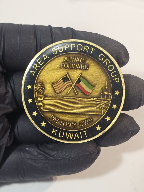 U.S. Army Patton's Own Challenge Coin Area Support Group Kuwait For Excellence gallery