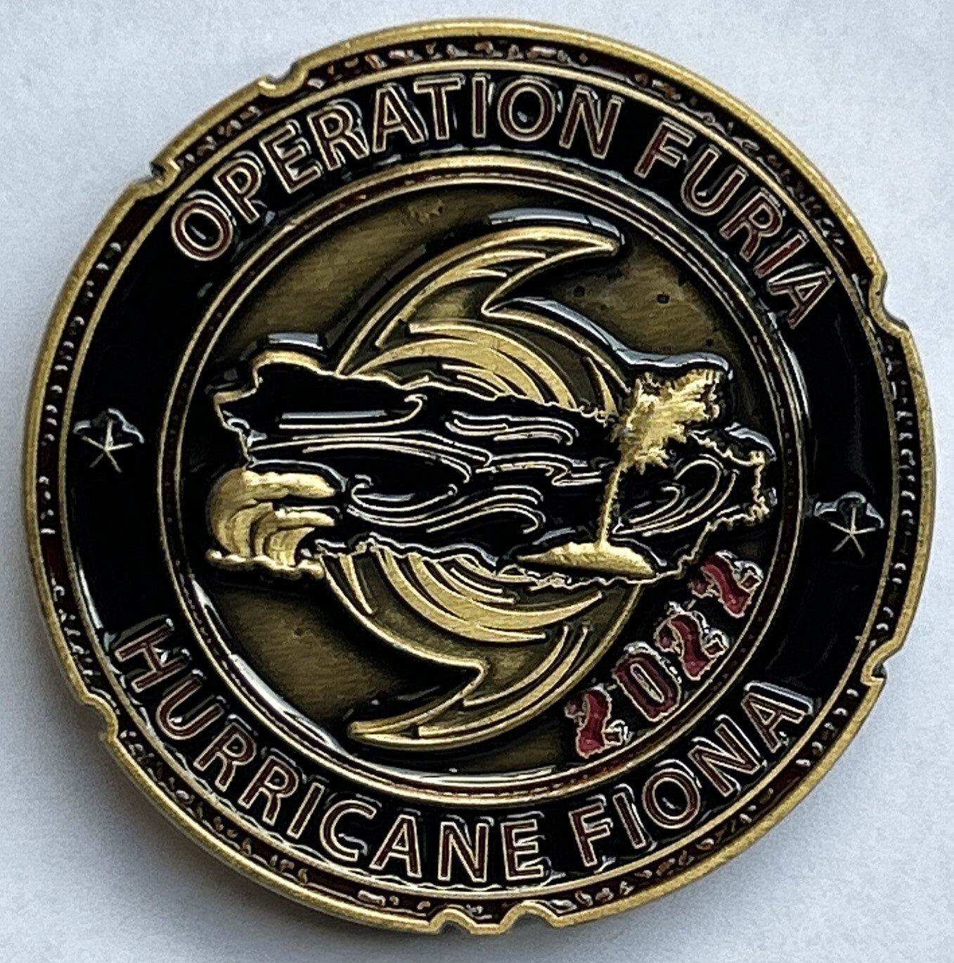 2022 NEW JERSEY STATE POLICE PUERTO RICO POLICIA HURRICANE RELIEF CHALLENGE COIN gallery