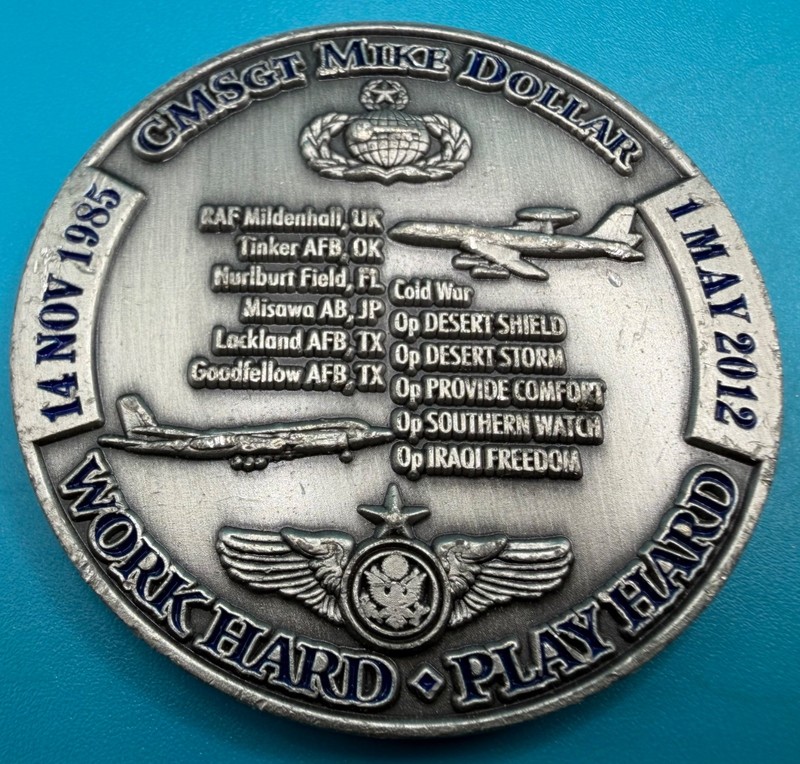 USAF Chief Dollar Command CMSGT Excellence 27 Years Military Challenge Coin gallery