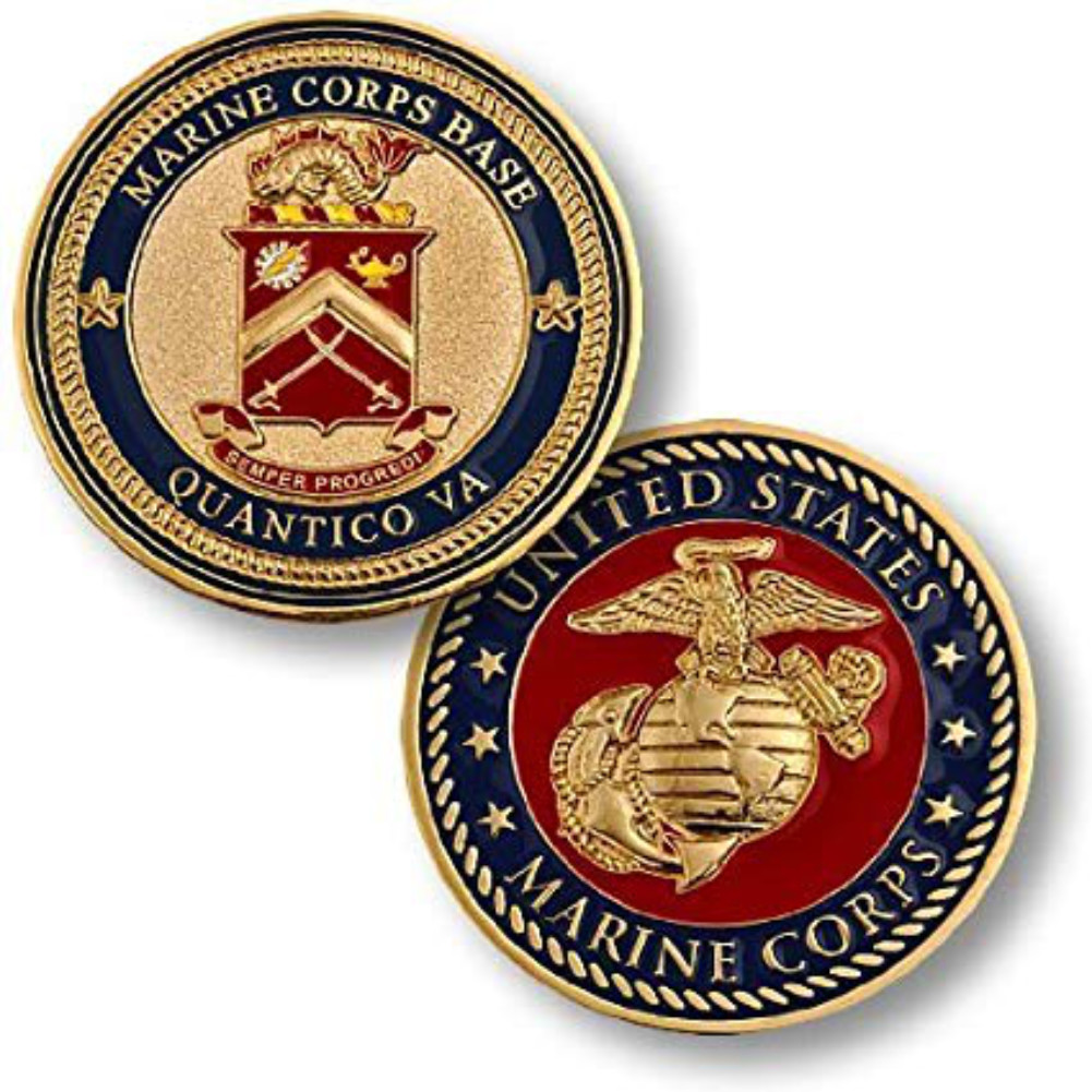 NEW USMC U.S. Marine Corps Base Quantico VA Challenge Coin. gallery