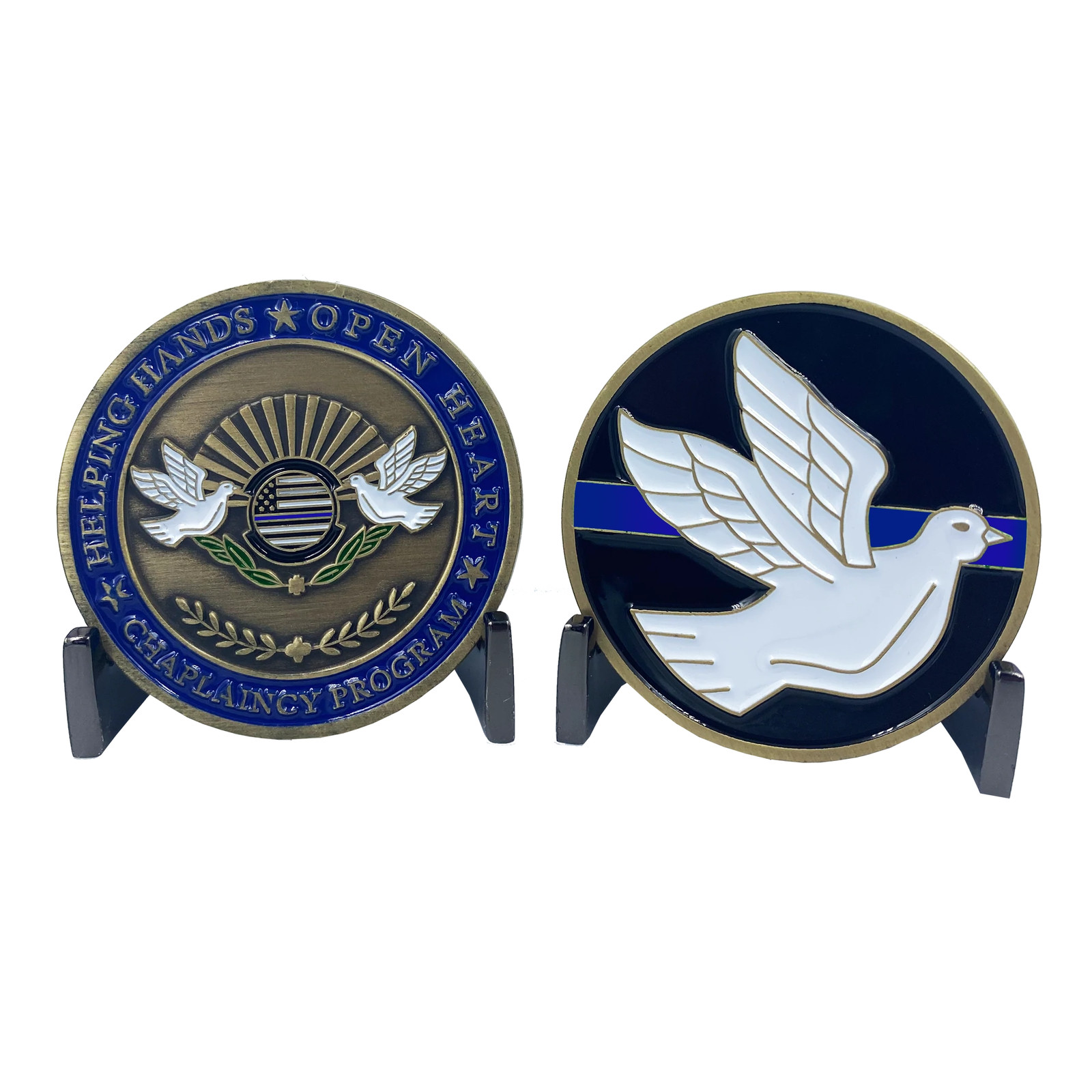 CL3-08 Thin Blue Line Chaplain Challenge Coin Chaplaincy Police Deputy Sheriff C gallery