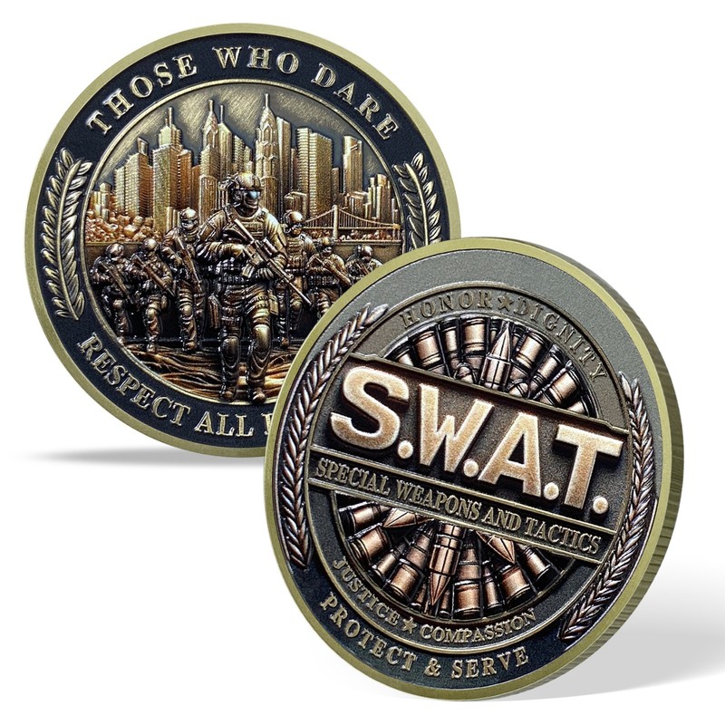 SWAT Challenge Coin - "Respect All Fear None" Counter-terrorism Force Souvenir gallery