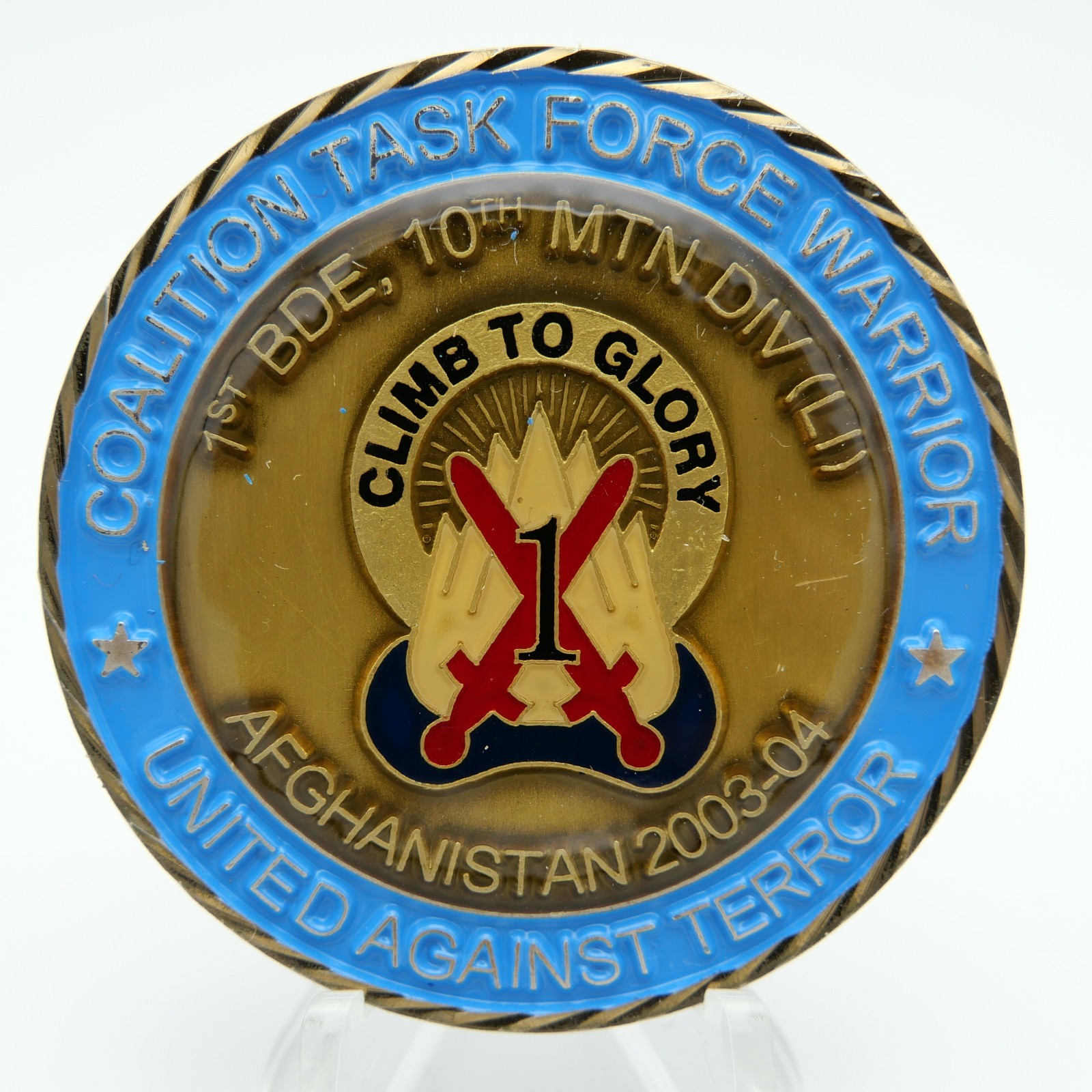 [821] 10th Mountain 1st BDE Task Force Warrior Afghanistan Coin 5cm gallery