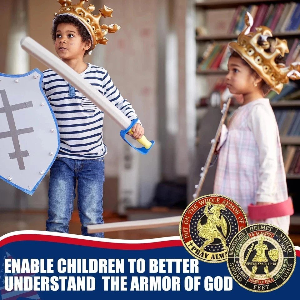 24 Pcs Put on The Whole Armor of God Coin Round Commemorative Coin ... Fast Ship gallery