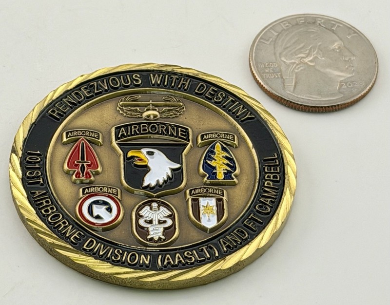 101st Airborne Division CSM Challenge Coin Air Assault Fort Campbell E-9 gallery