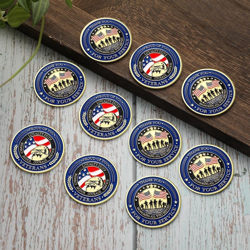 Perfect Father's Day Gift: 40-Piece Military Challenge Coins Collection gallery