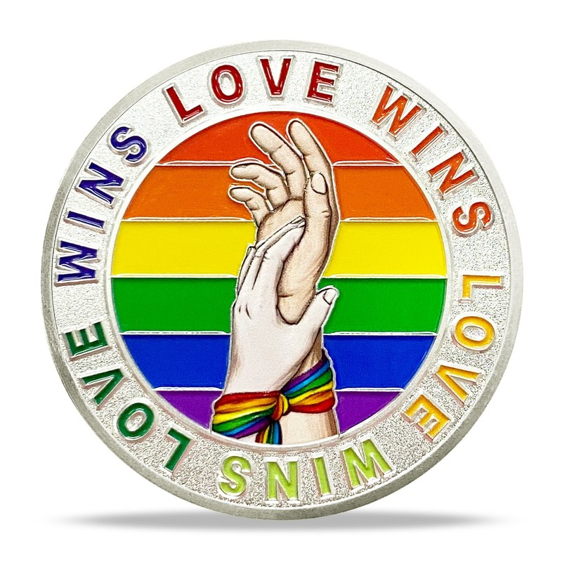 Rainbow Flag Gay Pride Challenge Coin LGBTQ Gay Lesbian Marriage Equality Gifts gallery
