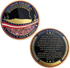 Military Challenge Coin Honoring All Veterans Thank You for Serving Protecting O