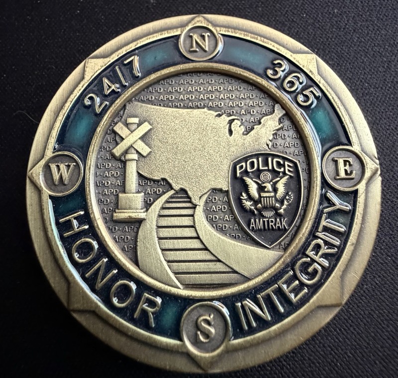 Amtrak Railroad Police Detective Challenge Coin gallery