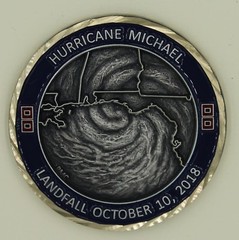 Hurricane Michael Tyndall Air Force Base FL Antique Silver Finish Challenge Coin