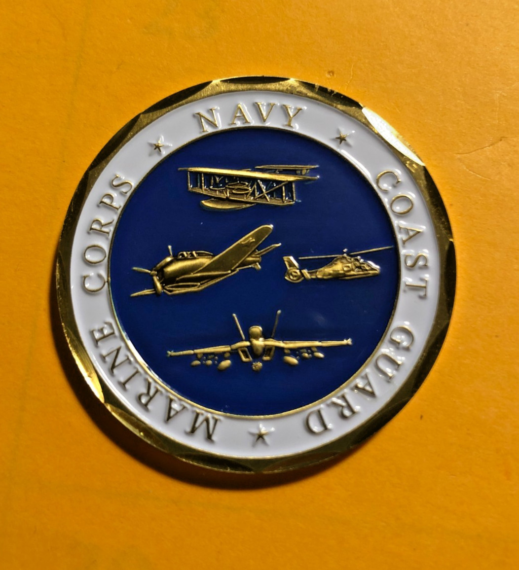 CHALLENGE COIN U.S. NAVY 1 5/8" NAVAL AVIATOR WINGS OF GOLD #1107 gallery