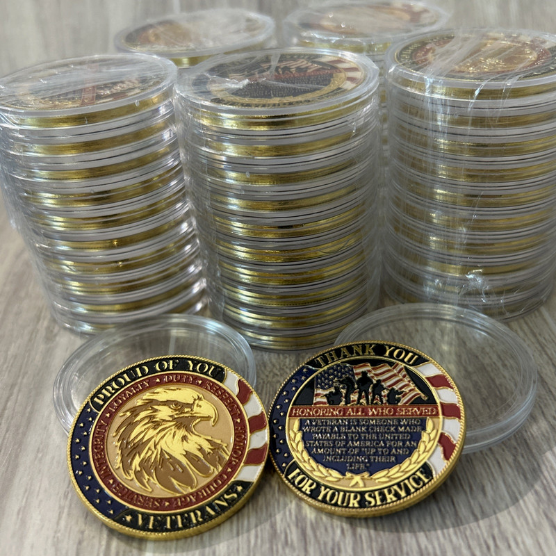 20 PCS Thank You For Your Service💥USA Military Veteran Bald Eagle Gift Coin gallery