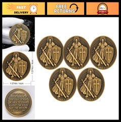 5Pcs Christian Challenge Coins – Double-Sided Zinc Alloy, Antique Finish, Ephesi