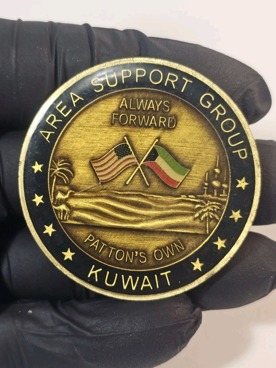 U.S. Army Patton's Own Challenge Coin Area Support Group Kuwait For Excellence gallery