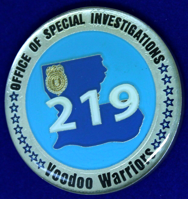 USAF AFOSI OSI Federal Police Detachment 219 Voodoo Warriors Challenge Coin C-55 gallery