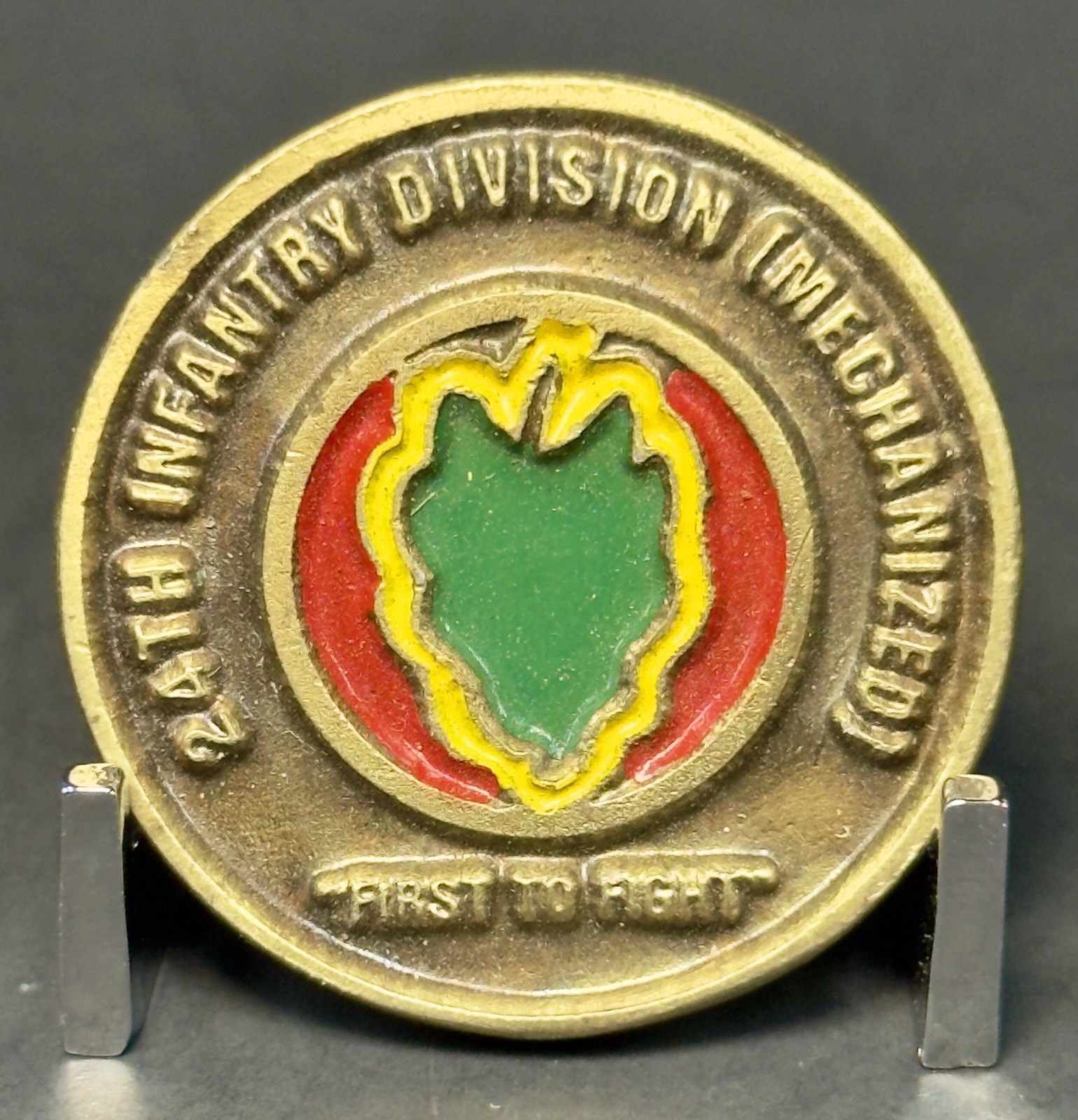 🔥 24th Infantry Division (Mechanized) Desert Storm CIB Challenge Coin Vintage gallery