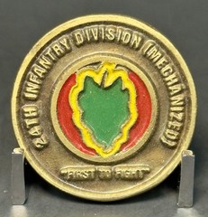 🔥 24th Infantry Division (Mechanized) Desert Storm CIB Challenge Coin Vintage