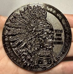 💥Texas ATF Anti Gang Center Challenge Coin Narcotics Silver Skull Big