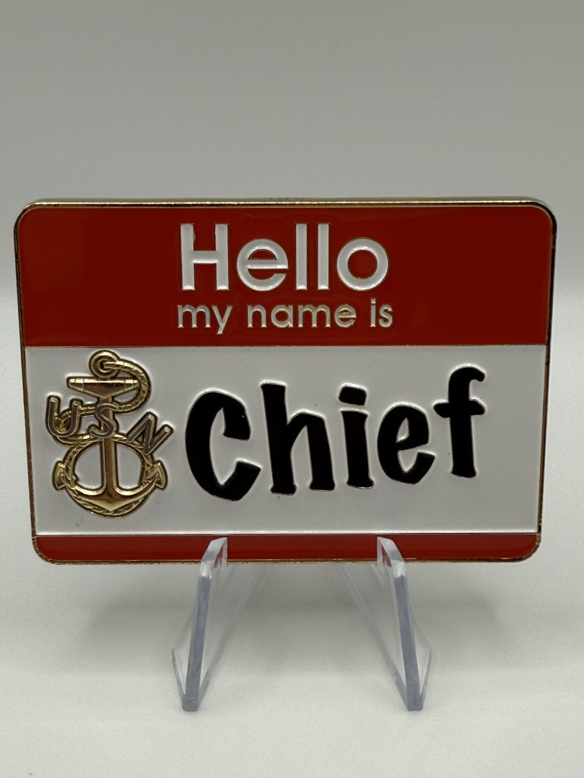 Mario Hello Chief Navy CPO Mess White House Charge Book Challenge Coin gallery