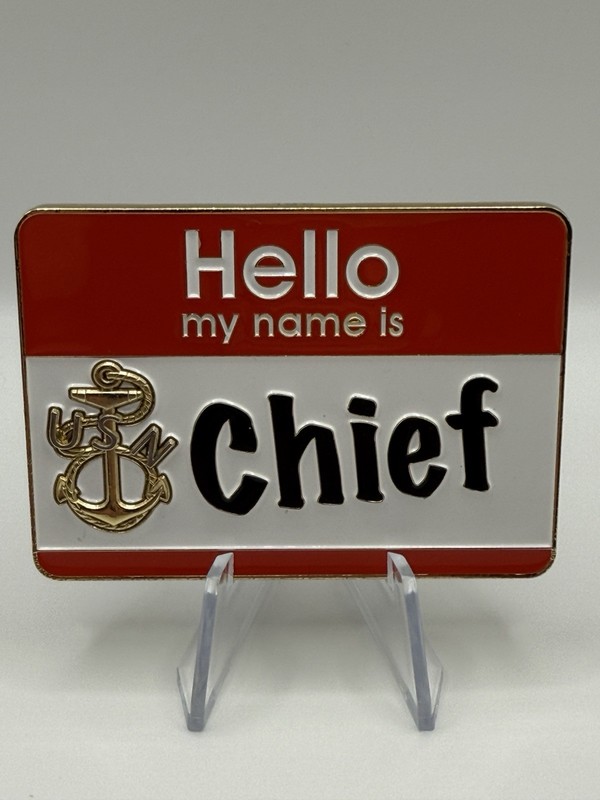 Mario Hello Chief Navy CPO Mess White House Charge Book Challenge Coin gallery