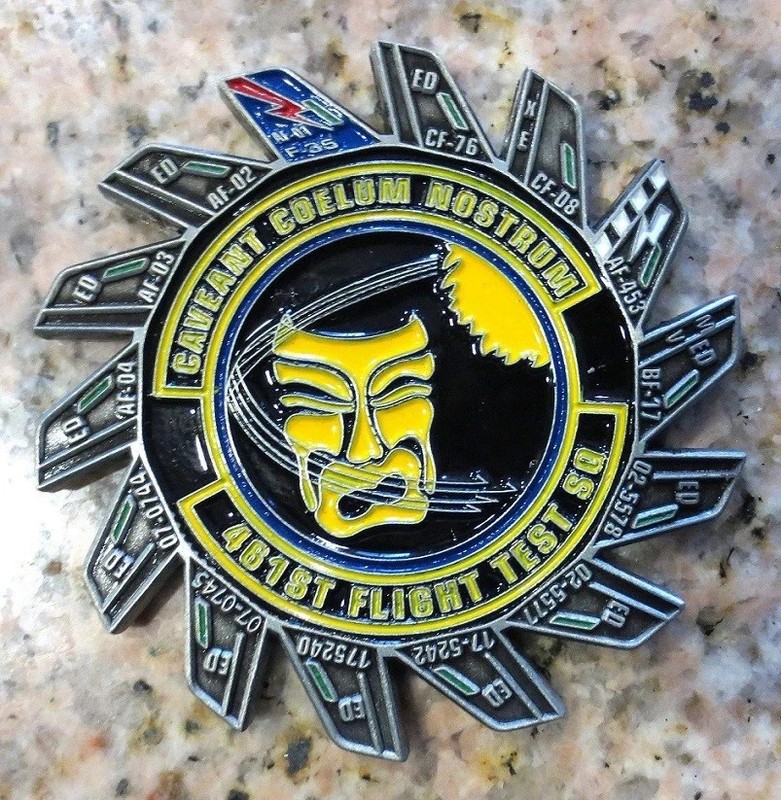 F-35 461st FLT TEST SQUADRON DEADLY JESTERS TAIL FLASH CHALLENGE COIN RARE WOW gallery