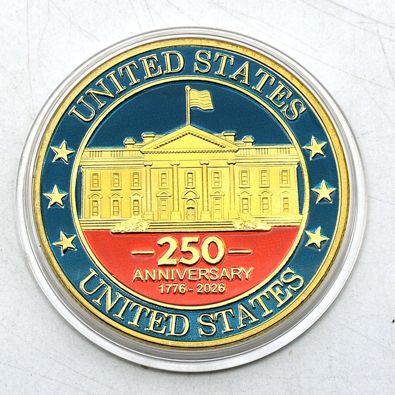USA 250th Anniversary 1776-2026 Gold Plated Commemorative Coin Eagle White House gallery