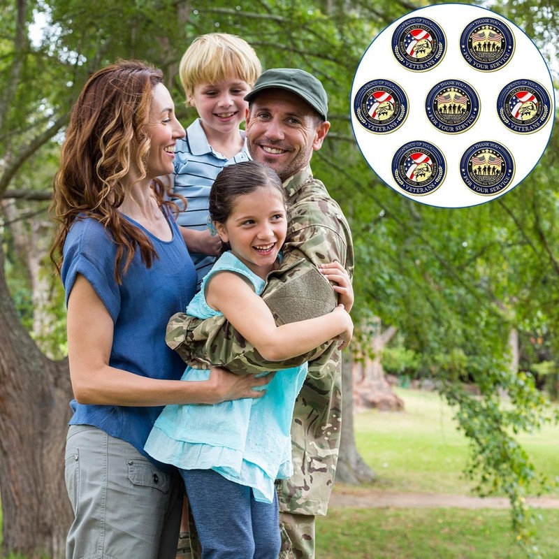 80 Pcs Military Challenge Coins Veterans Appreciation Gifts for Men Classic gallery