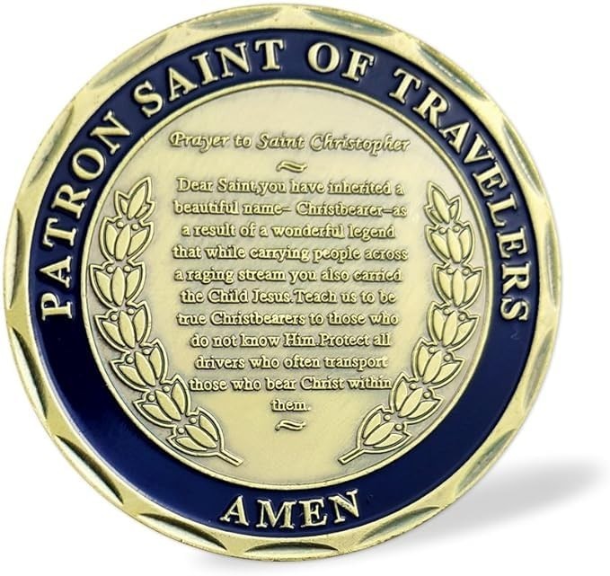 5PCS St Christopher Challenge Coin Set - Patron Saint of Travelers Prayer Safety gallery