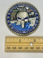 Rare CBP OFO Laredo Punisher Skull Lady Justice Challenge Coin