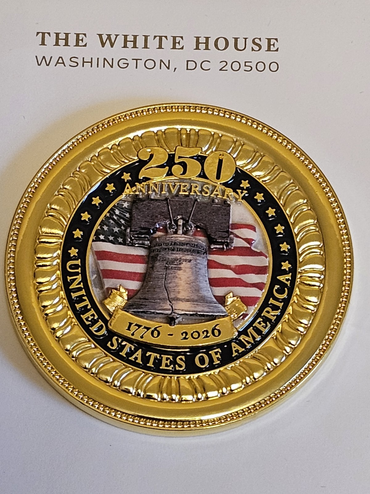 White House Coin. America 250th Years Anniversary Challenge Coin. gallery