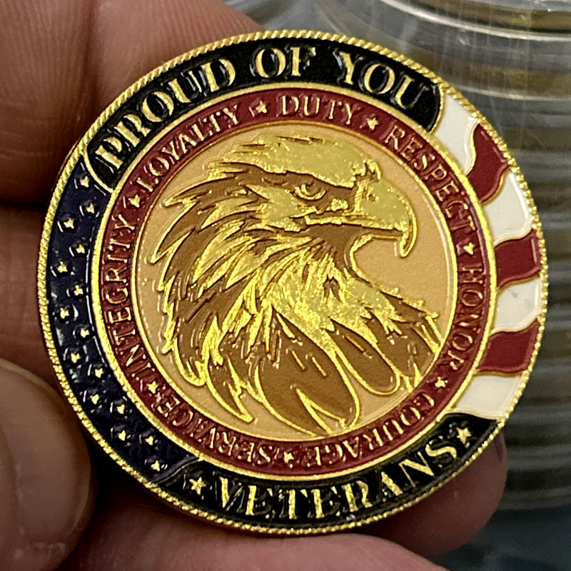 20 PCS Thank You For Your Service💥USA Military Veteran Bald Eagle Gift Coin gallery