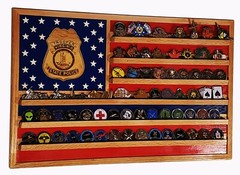 Virginia State Police / Trooper Challenge Badge Coin Display 70-100 Coins TRAD