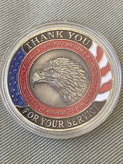 US Veteran Metal Medallion Medal and Clear Case – Thank You for your Service