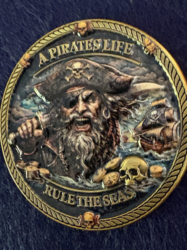 A Pirates Life Rule the Seas 1 oz Copper Round High Relief Coin in Case