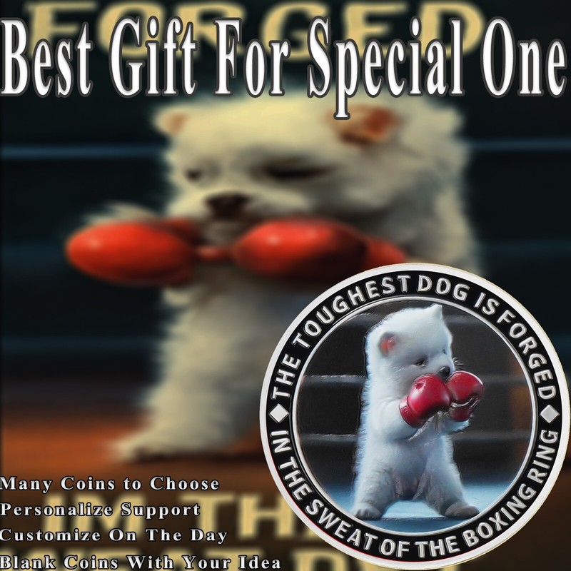 5pcs Funny Challenge Coin It's All Fine Cat & Dog Thank You Gifts For Men Women gallery