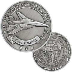 US F-14 Tomcat Fighting Aircraft Souvenir Coin Department of The Navy Gold Coin