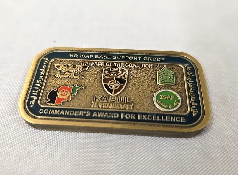 HQ ISAF Base Support Group Comm. Award for Excellence Challenge Coin gallery