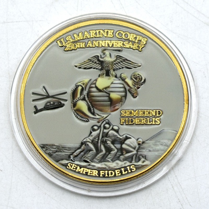 US Marine Corps 250th Anniversary Challenge Coin Bulldog Semper Fidelis Gift gallery