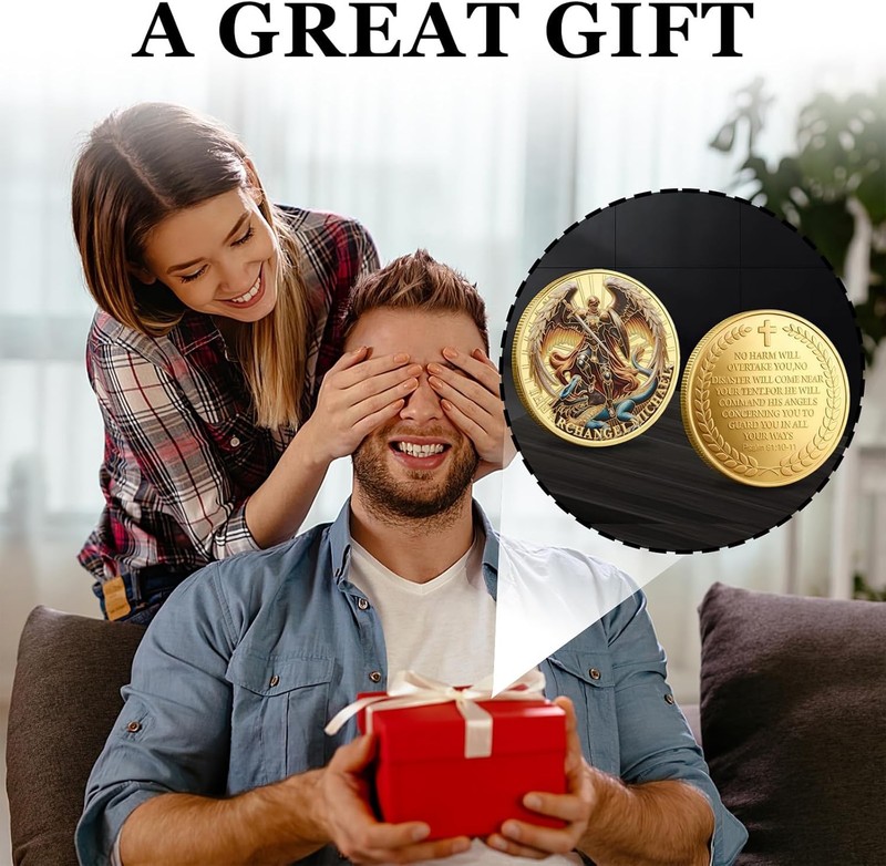 Archangel Michael Challenge Coin | Psalm 91 Protection & Christian Gift Token gallery
