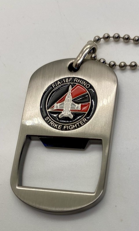 1 5 4 Black Knight F/A-18F Rhino Strike Fighter Necklace Bottle Opener Dog Tags gallery
