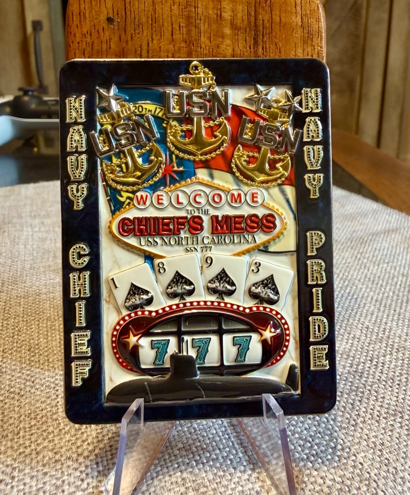 NEW USS North Carolina SSN 777 US Navy Submarine CPO Challenge Coin gallery