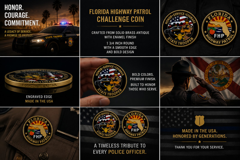 NEW FHP Florida Highway Patrol Challenge Coin. Made in USA gallery
