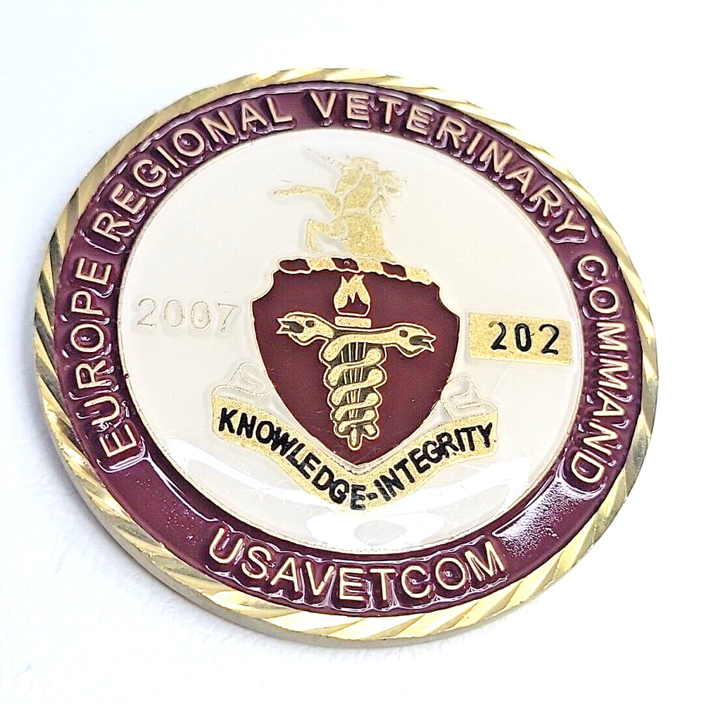 VS HQ 30th Medical Brigade Europe Regional Veterinary Command Challenge Coin