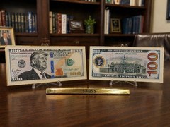 President Trump Challenge Coins $100 Bill Setof 2 Coins. Only 25 Made. 4” Coins