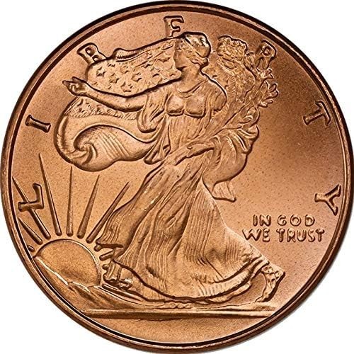 Elegant 1 oz .999 Copper Medallion - Walking Liberty Design in Protective Sleeve gallery