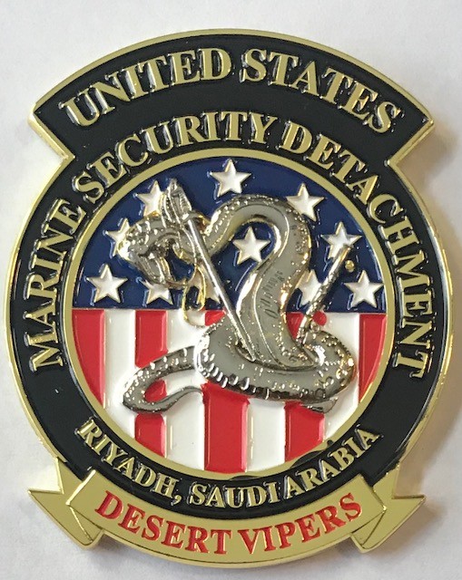 MSG-Det Marine Security Guard Detachment Riyadh, Saudi Arabia Challenge Coin gallery