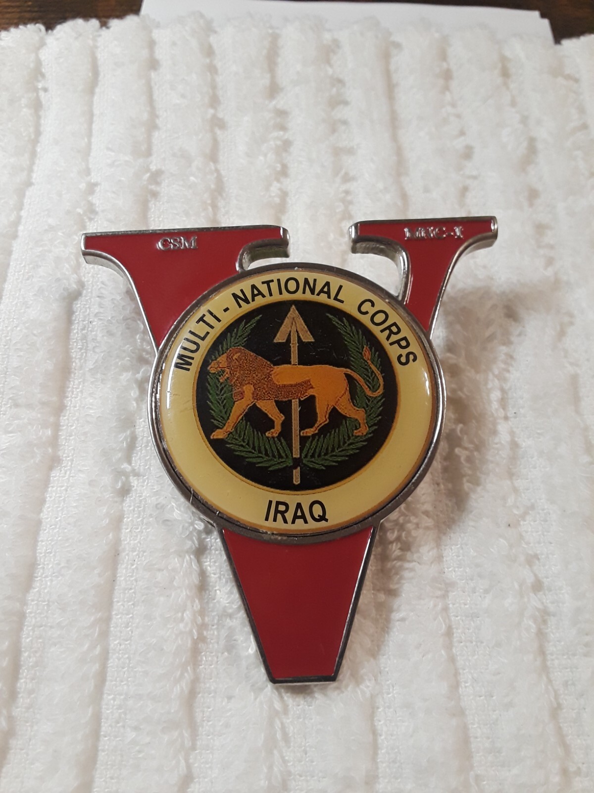 AUTHENTIC ARMY V CORPS in IRAQ MNC-I CSM 2006 AL-FAW PALACE RARE CHALLENGE COIN gallery